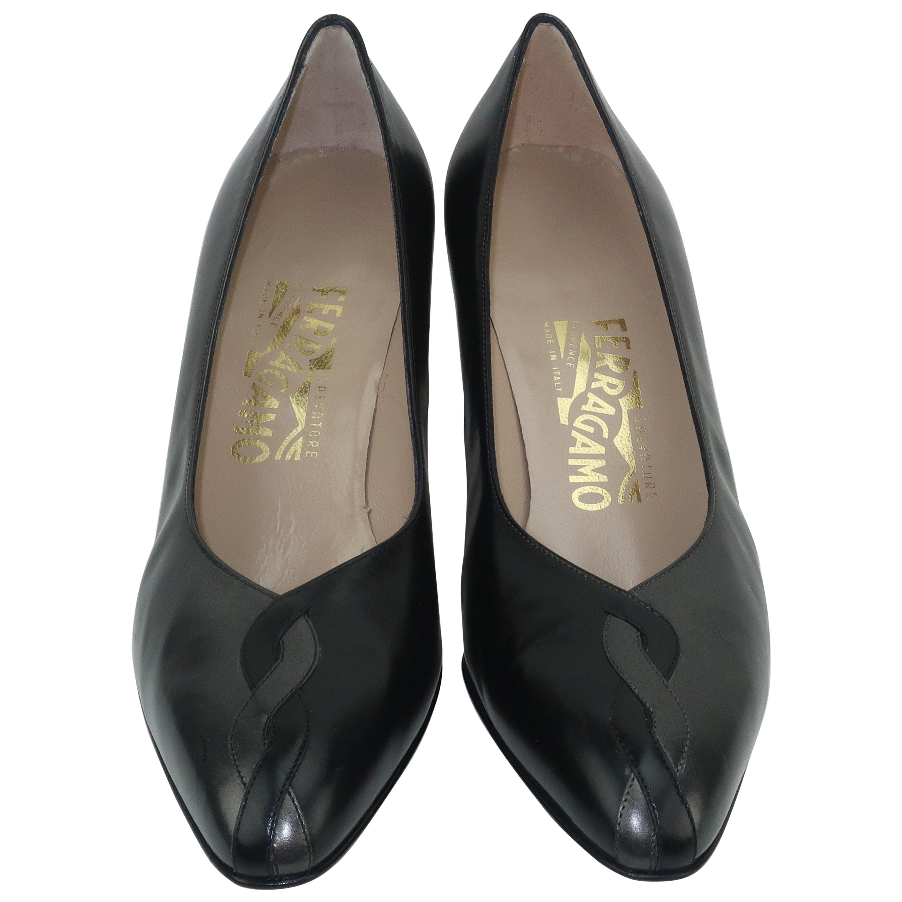 New Salvatore Ferragamo Limited Archive Edition Sz 38 1930s Style Heels ...