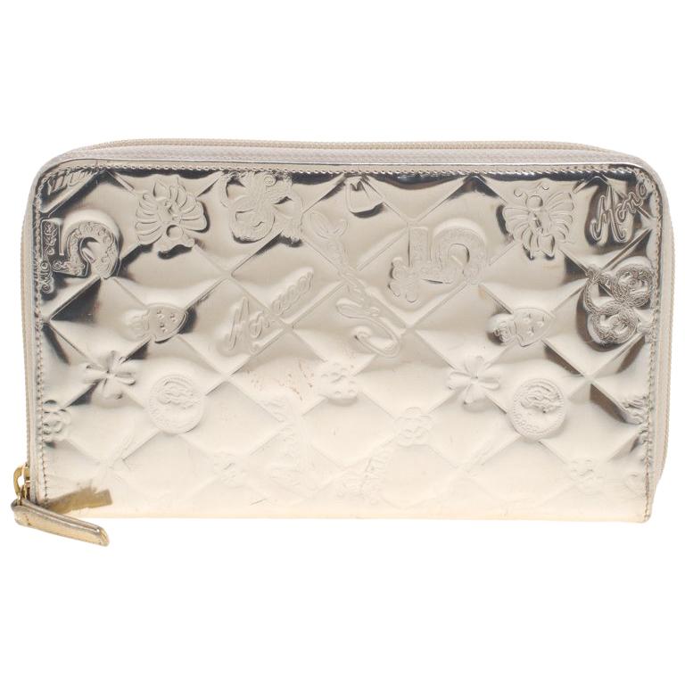 Chanel Gold Patent Leather Lucky Symbols Zip Around Wallet For Sale at  1stDibs