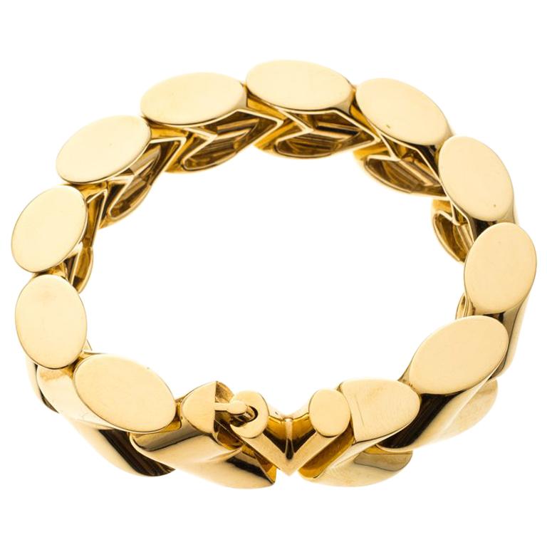 Louis Vuitton Unchain V Gold Tone Bracelet For Sale at 1stDibs