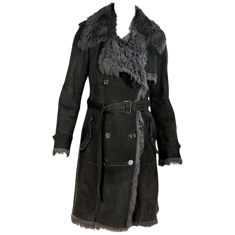 Grey Burberry London Shearling Trench Coat at 1stDibs | burberry ...