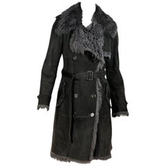 Trench-coat gris en mouton de Burberry London