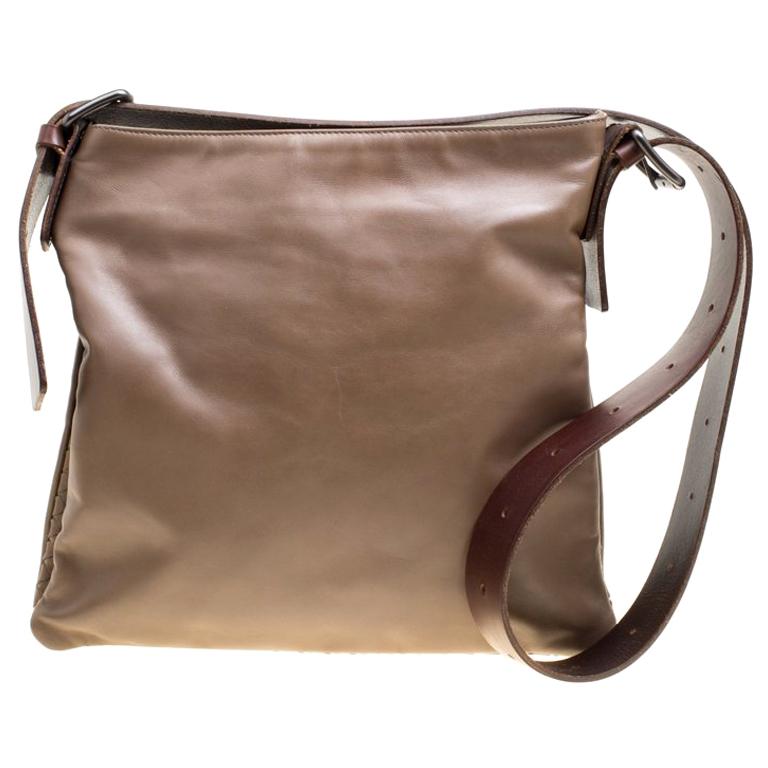 Bottega Veneta Brown Leather Messenger Bag