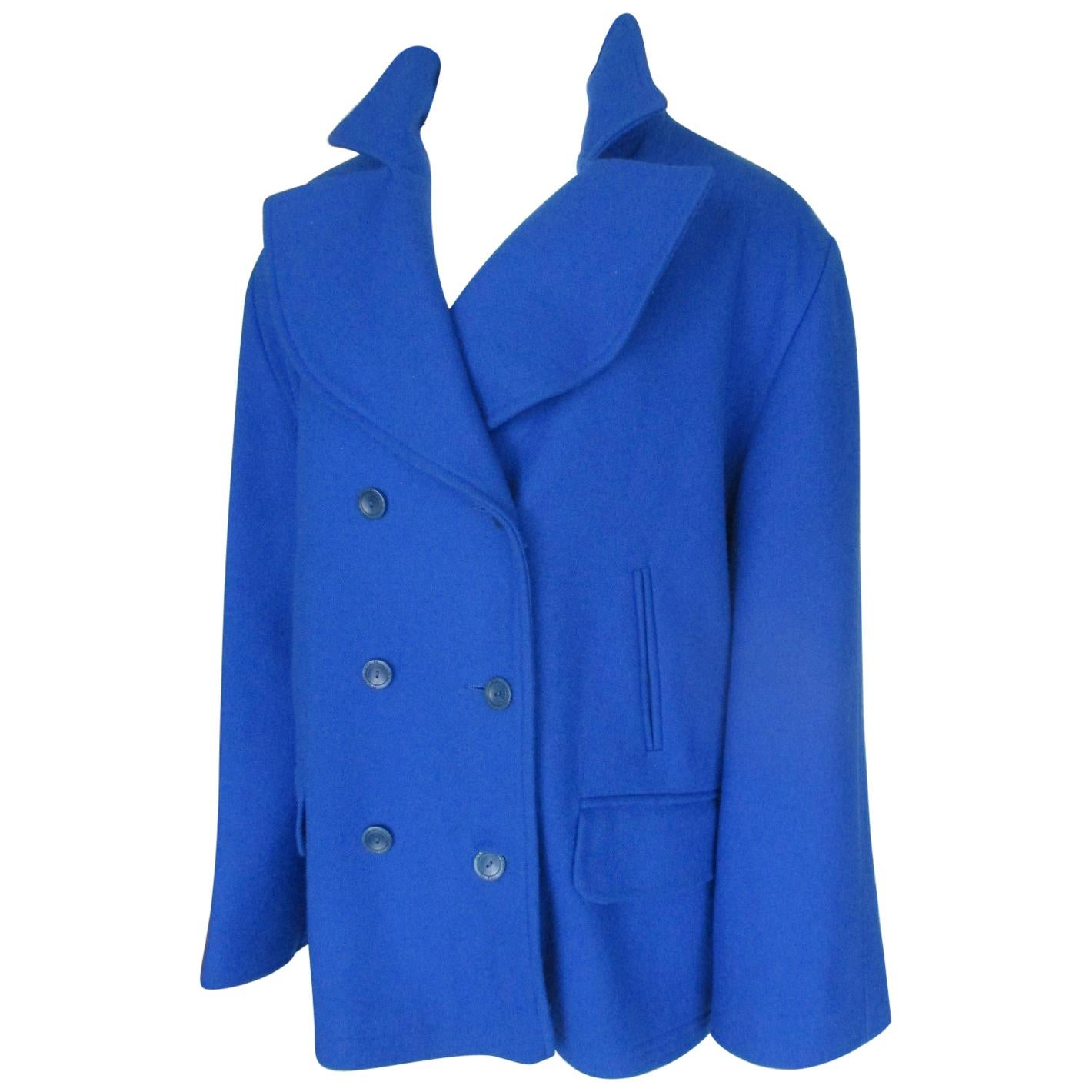 Karl Lagerfeld Royal Blue wool coat For Sale at 1stDibs | royal blue trench  coat, karl lagerfeld blue coat, royal blue long coat