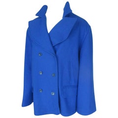 Cappotto in lana blu reale di Karl Lagerfeld