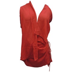 Ann Demeulemeester Orange Silk Chiffon Wrap Top/ Vest Spring 2009