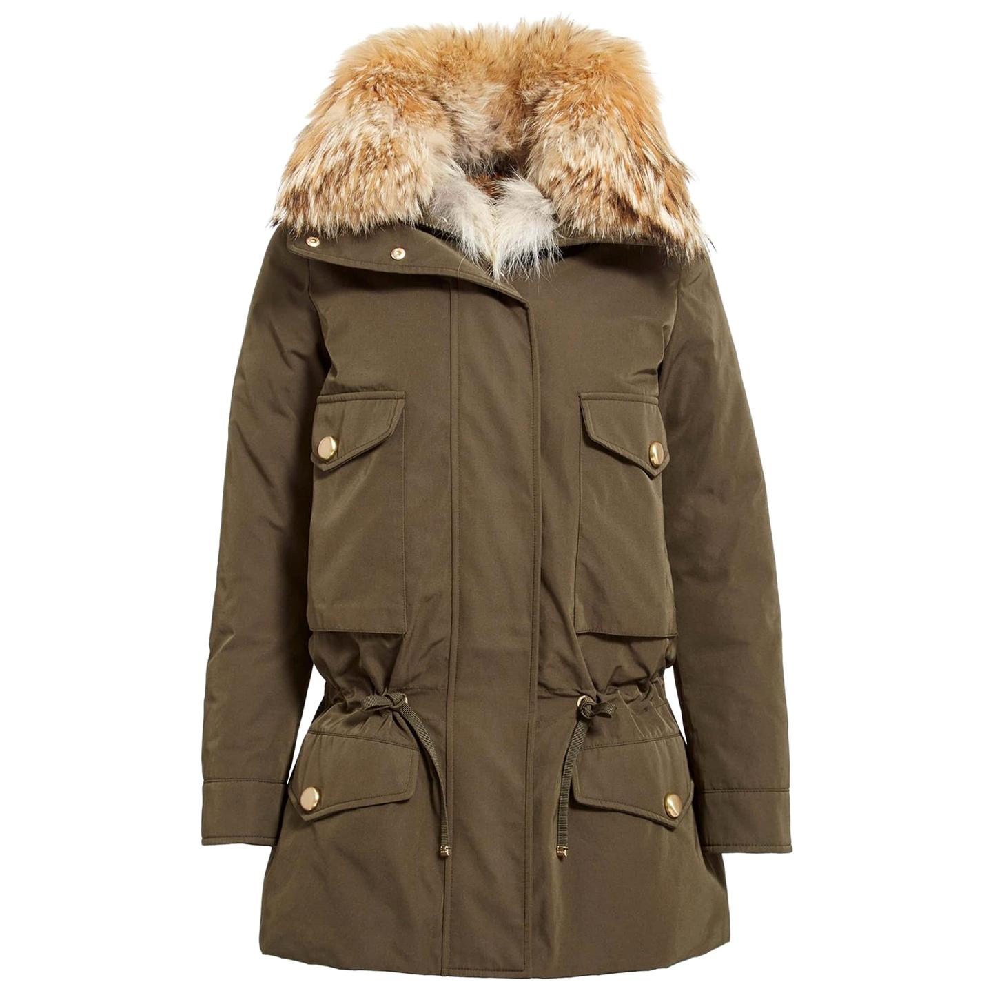 Moncler Margarita Coyote Fur-Trimmed Jacket and Rabbit Fur Vest 