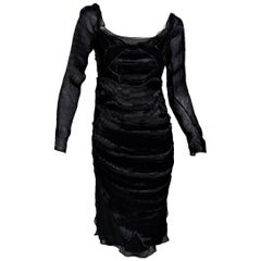 Black Vintage Yves Saint Laurent Rive Gauche Dress FW 2004