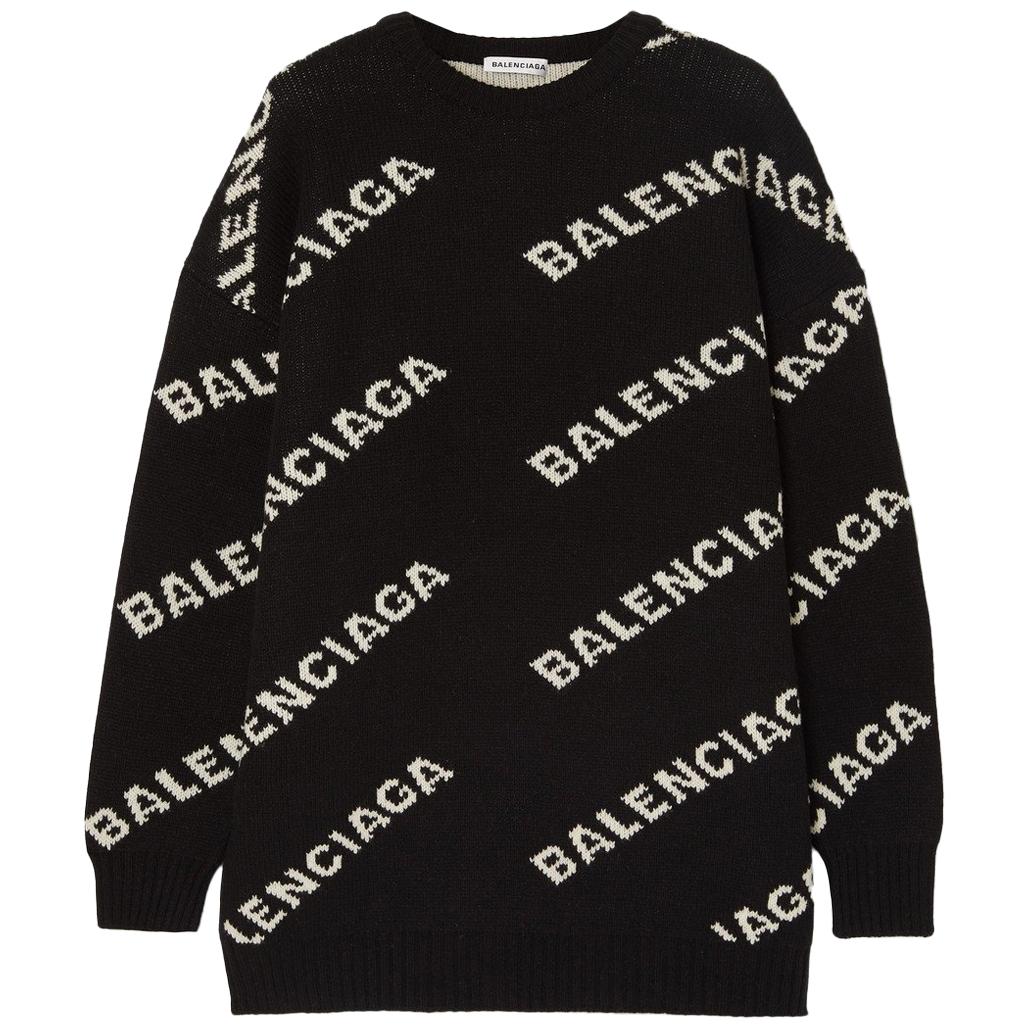 Balenciaga Oversized Jacquard Knit Sweater