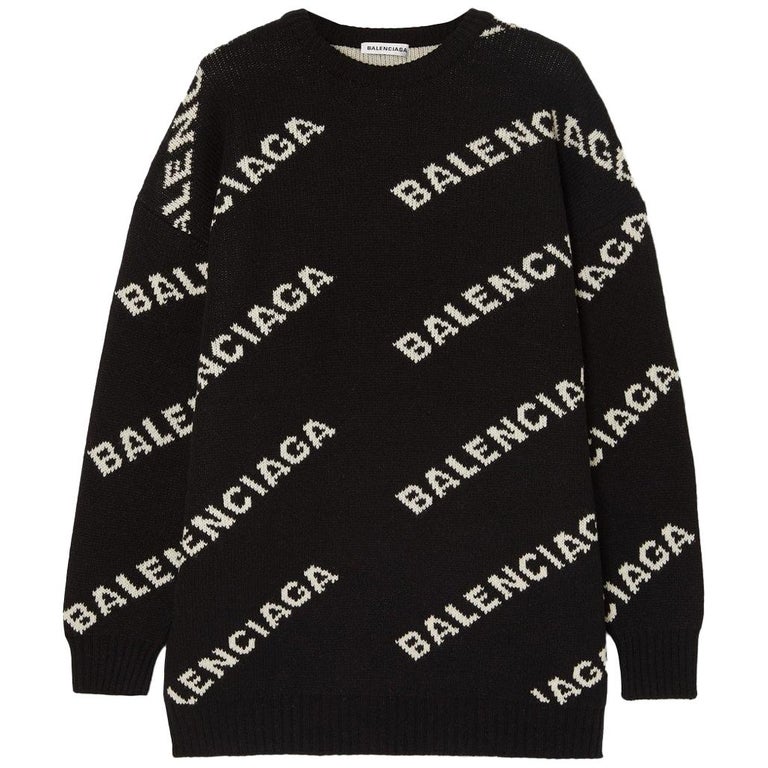 Balenciaga Oversized Jacquard Knit Sweater at 1stDibs | balenciaga ...