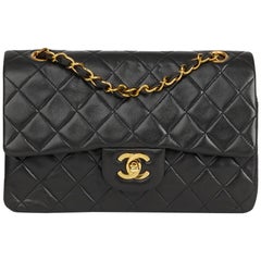 1994 Chanel Black Quilted Lambskin Vintage Small Classic Double Flap Bag