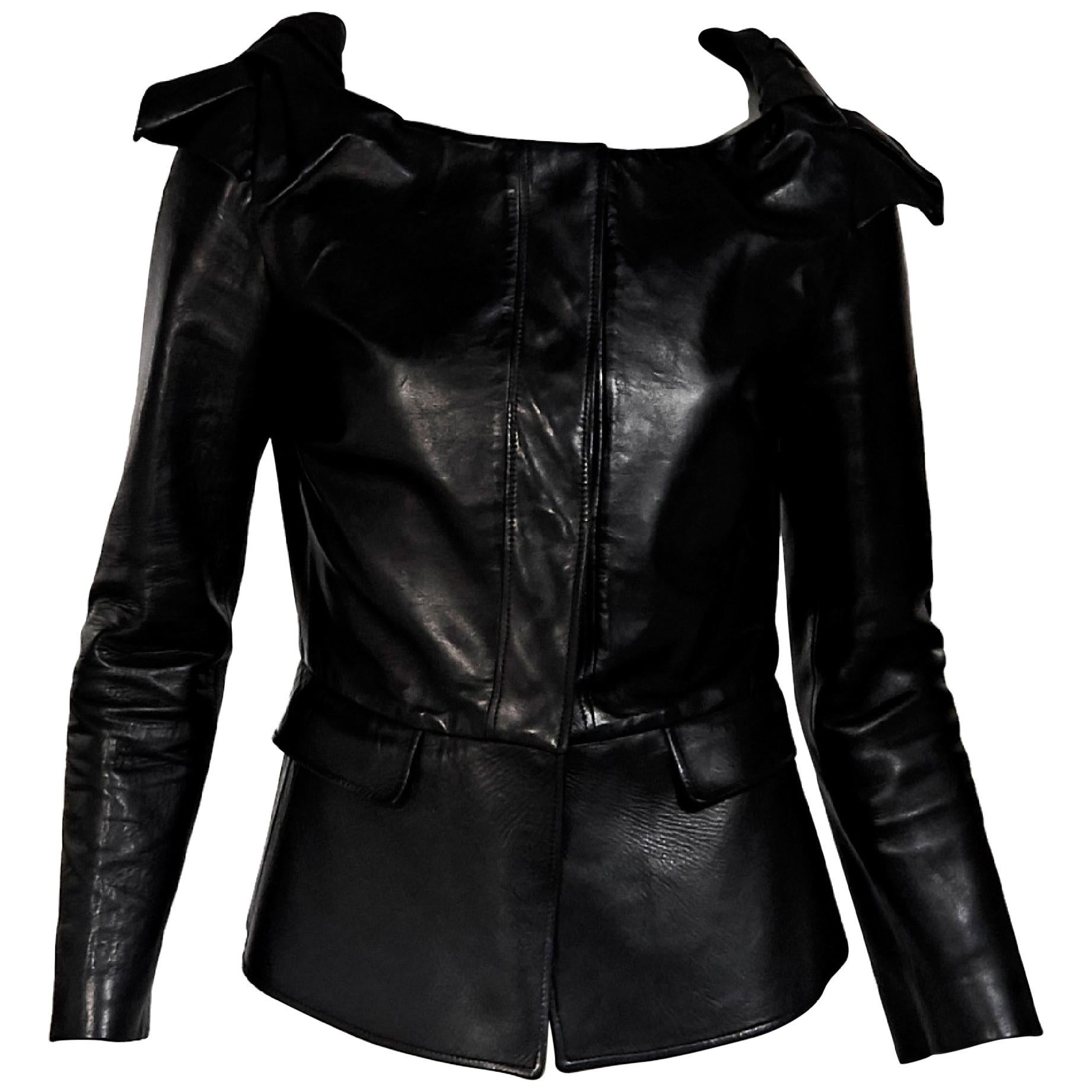 Black Burberry Prorsum Leather Jacket at 1stDibs | burberry prorsum ...