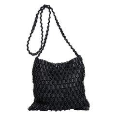 Black Bottega Veneta Woven Leather Chain Bag