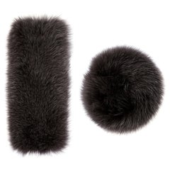 Verheyen London Large Snap on Fox Fur Cuffs in Dark Grey - New