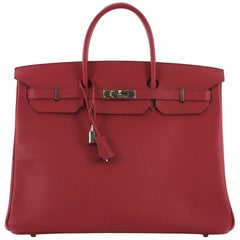 Hermes Birkin Handbag Rubis Epsom with Palladium Hardware 40