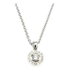 Bvlgari Diamond & 18k White Gold Pendant Necklace