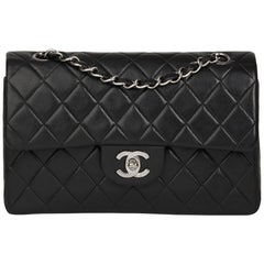 2000 Chanel Black Quilted Lambskin Small Classic Double Flap Bag