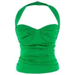 Dolce & Gabbana "Napoli 2016" Green Corset Top US 4