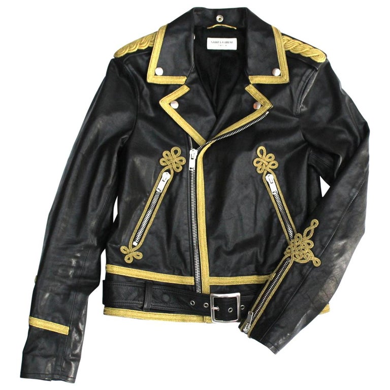 Saint Laurent Black Leathert Jacket at 1stDibs