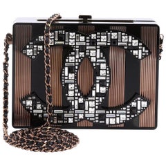 Chanel CC Minaudiere Clutch Strass Embellished Plexiglass