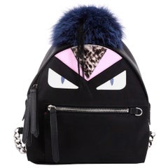 Fendi Monster Backpack Nylon with Leather and Fur Mini