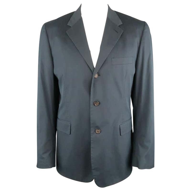 Prada Azure Perlage Leather Jacket For Sale at 1stDibs