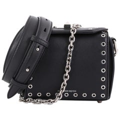 Alexander McQueen Box Shoulder Bag Grommet Embellished Leather 16