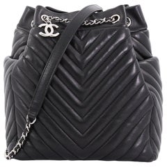 Chanel Urban Spirit Drawstring Bag Chevron Calfskin Small