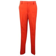 GIVENCHY Fall Winter 2012 Size 32 Red Wool Flat Front Dress Pants