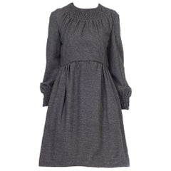 1960S CHESTER WEINBERG Style Grey Wool Dress Lined In Silk With Pockets