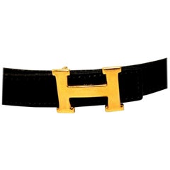 Hermès Black 18mm Reversible H Logo Kit 228582 Belt