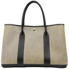 Hermès Garden Party Toile Tote 229862 Grey Coated Canvas Shoulder Bag
