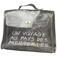 Hermès Kelly Limited Edition Clear L'exposition 1997 40cm 230164 White Vinyl Mes