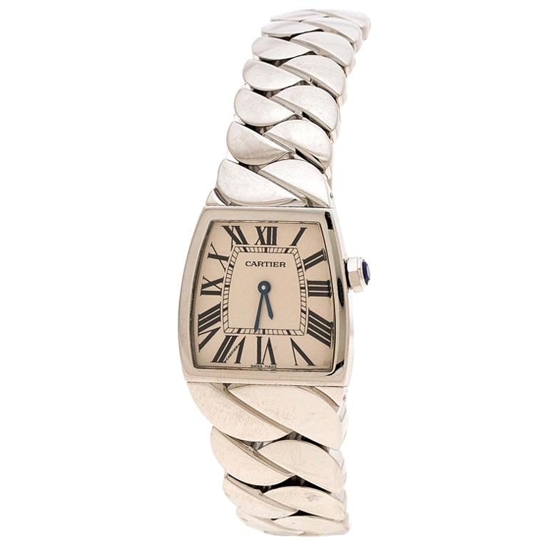 Cartier Cream Stainless Steel La Doña 2835 Women's Wristwatch 28 mm