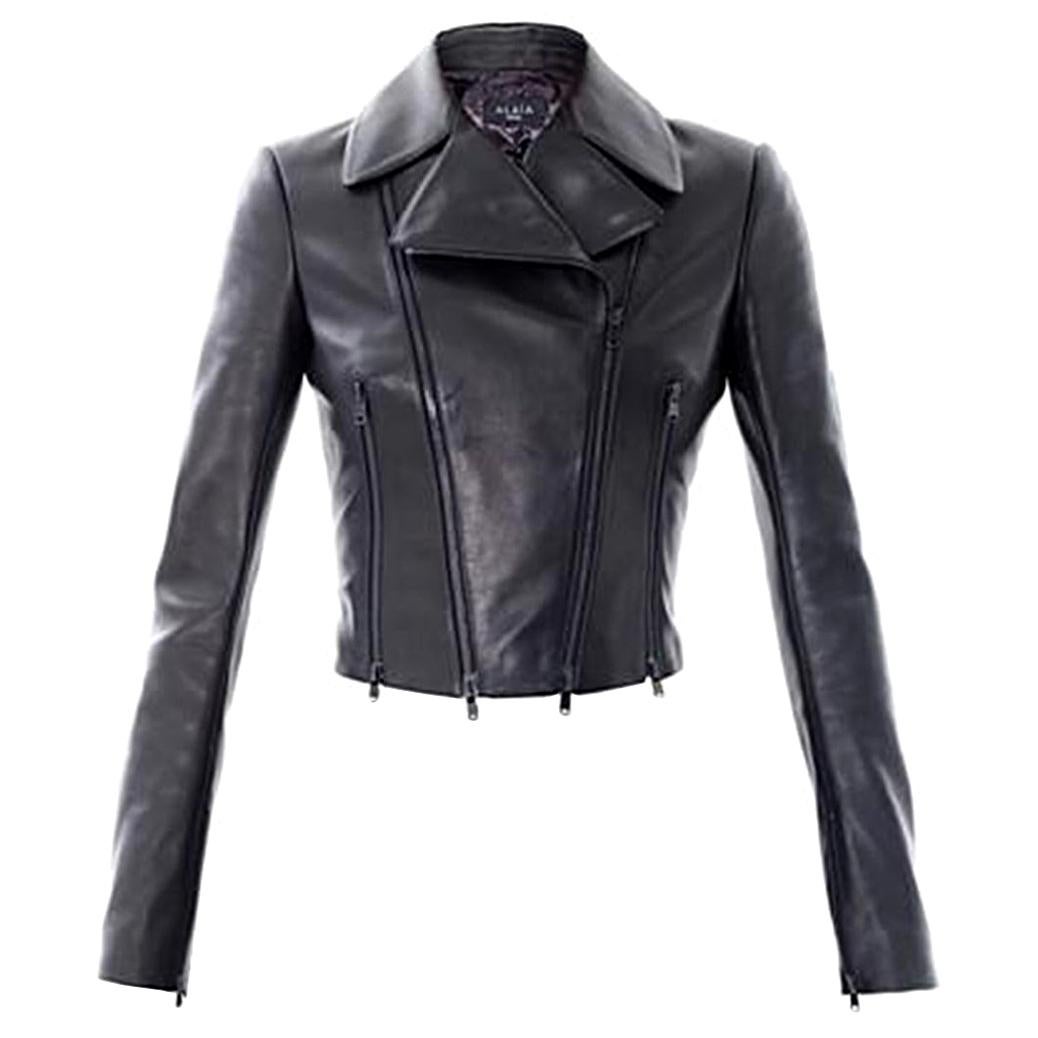 Azzedine Alaïa Cropped Leather Jacket 