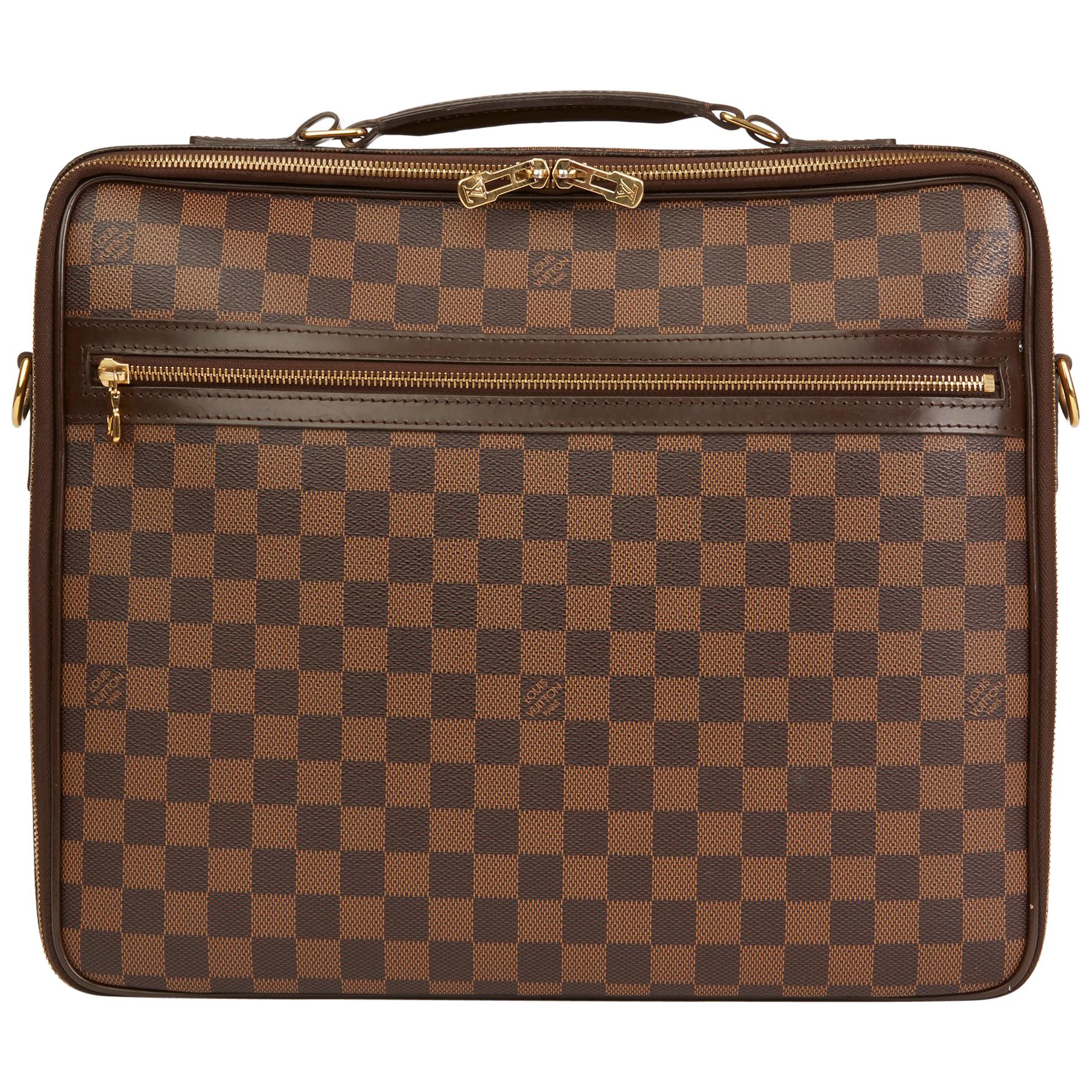 2011 Louis Vuitton Brown Damier Ebene Coated Canvas Sabana Computer Case