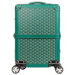 Used 2010 Goyard Green Chevron Coated Canvas Bourget PM