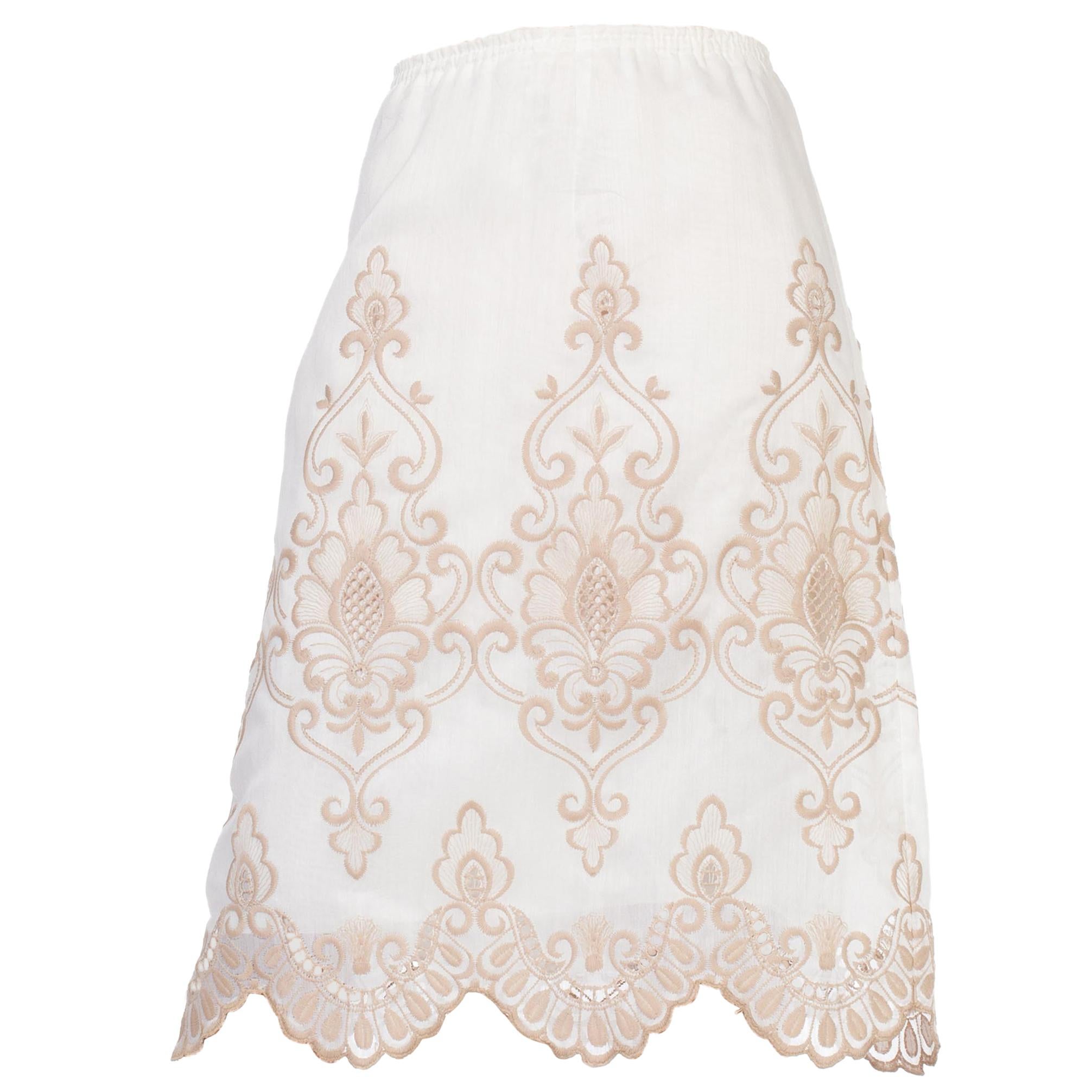 1970S Victorian Style Embroidered Lace  Skirt For Sale