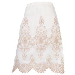 Vintage 1970S Victorian Style Embroidered Lace  Skirt