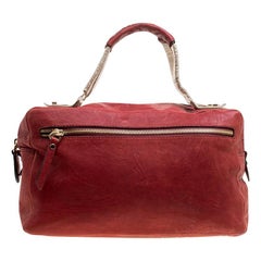 Cesare Paciotti Red Leather Satchel