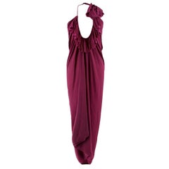 Lanvin purple draped halterneck dress  US 4