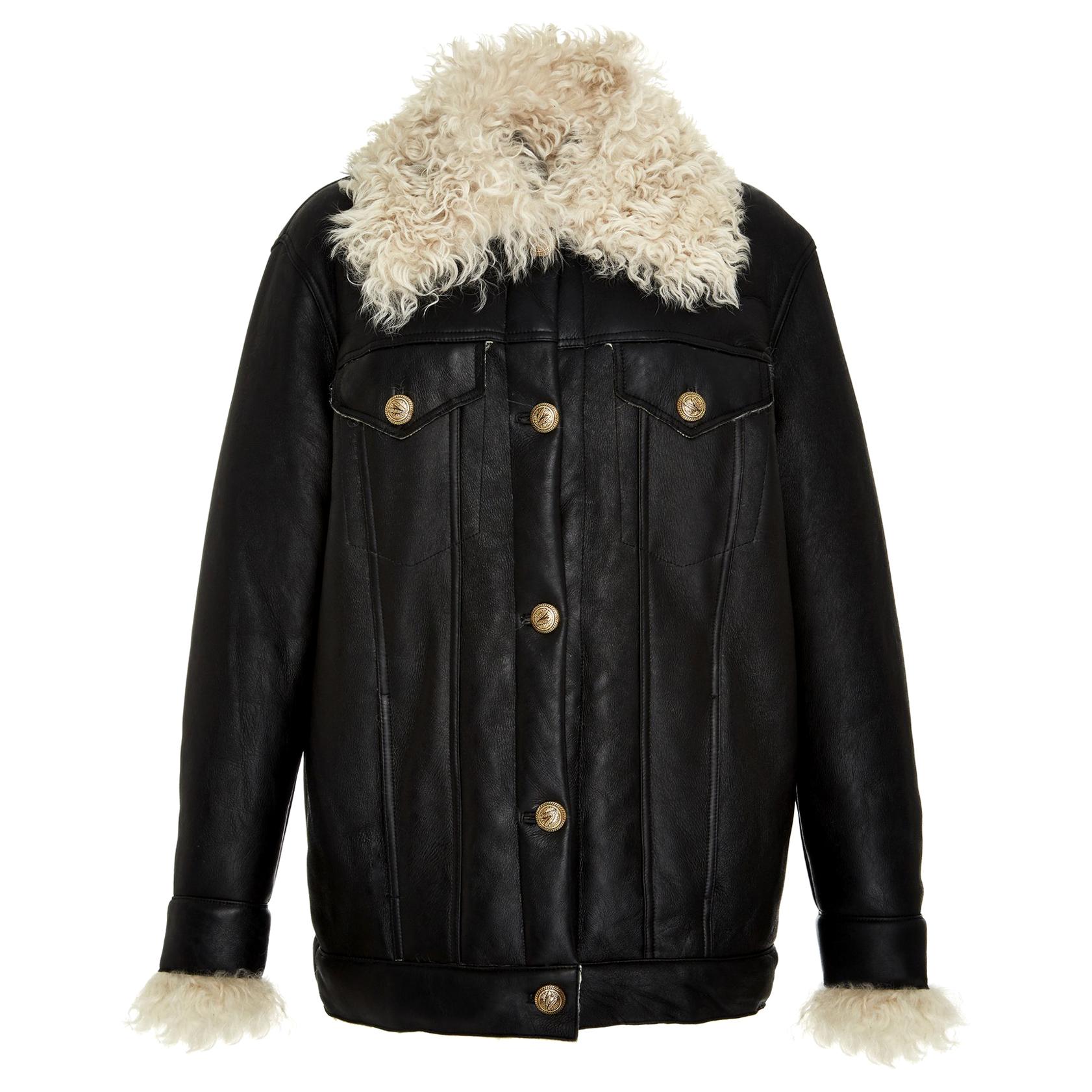 Zeynep Arcay Oversized Shearling Leather Jacket