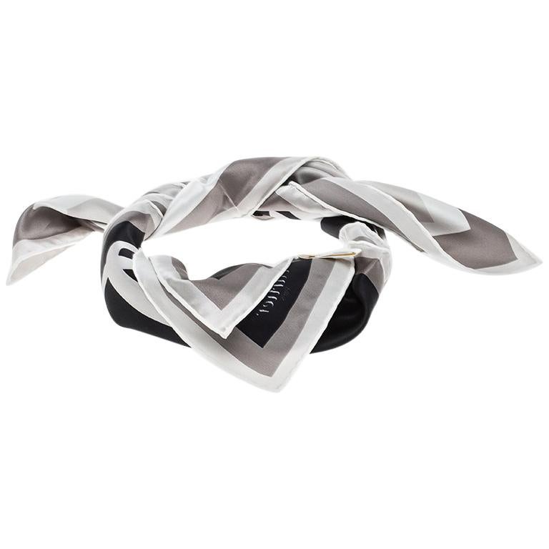 Cartier Monochrome Logo Printed Silk Square Scarf