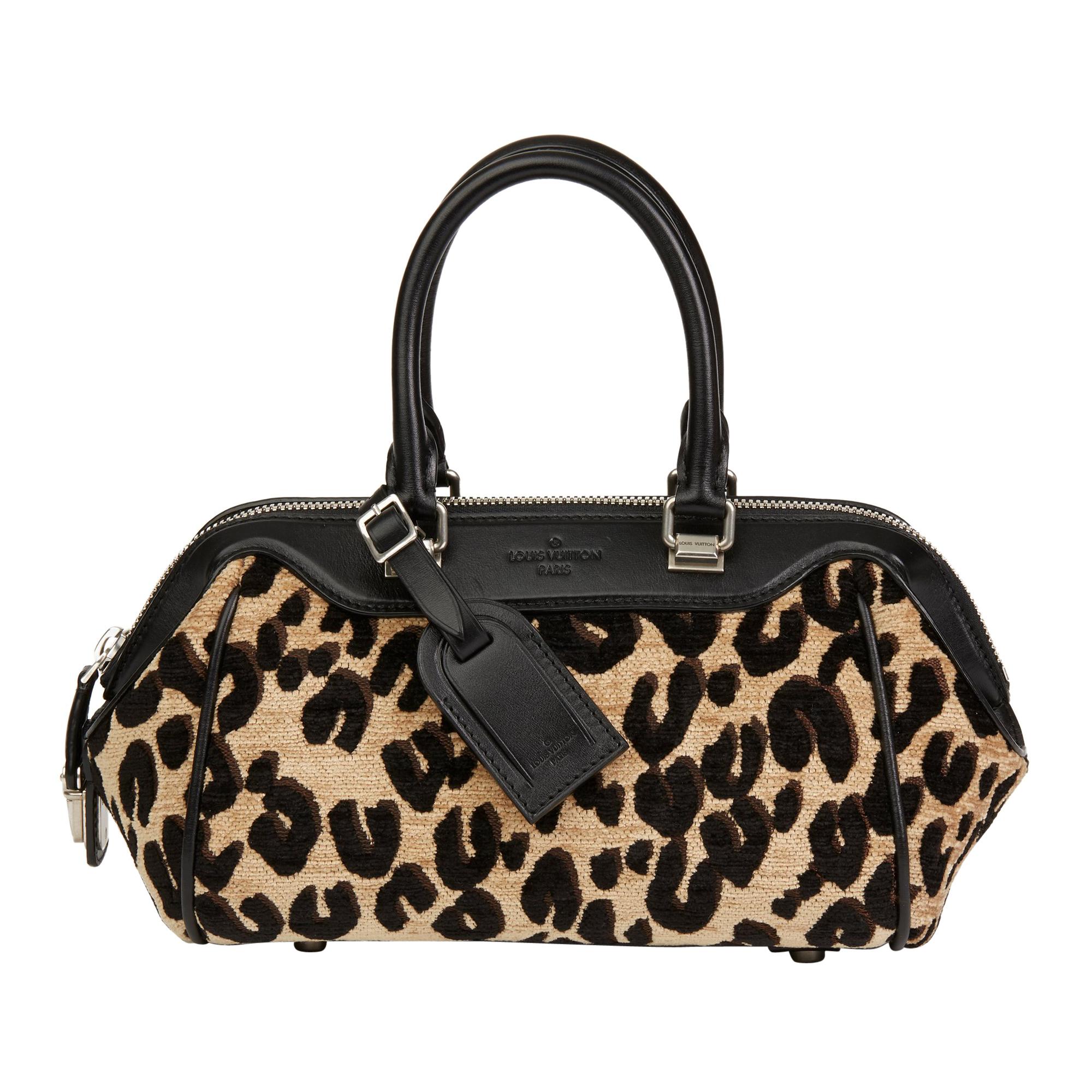 2012 Louis Vuitton Leopard Print Jacquard Velvet Stephen Sprouse Speedy 25