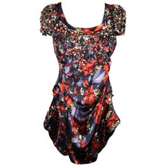 Peter Pilotto Blue and Red Silk Embellished Mini Dress Size 10