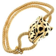 Cartier Panthere De Cartier Diamond Garnet & Onyx 18k Yellow Gold Bracelet