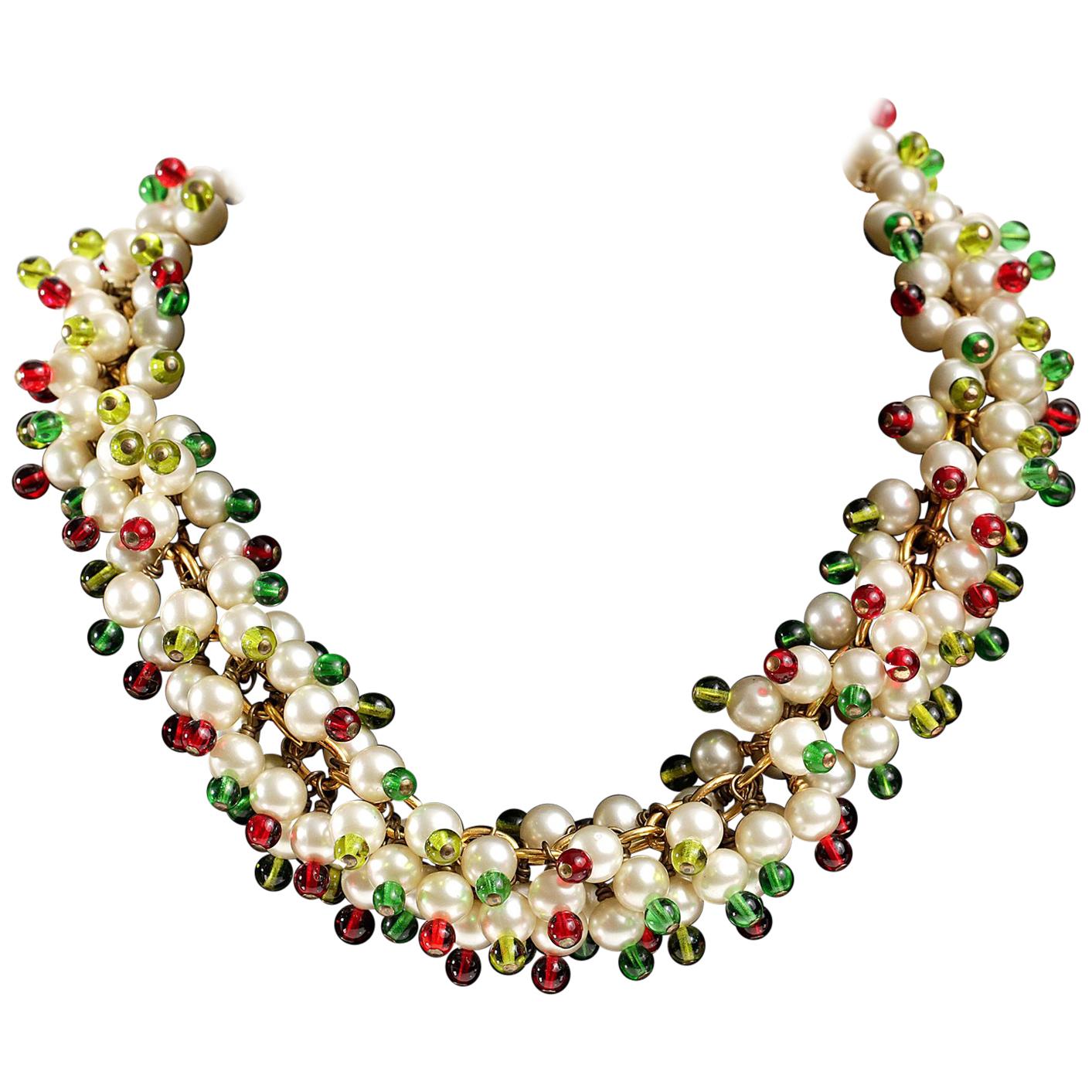 Chanel Gripoix Pearl Cluster 1980's Necklace