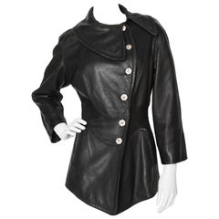 A 1980s Vintage Thierry Mugler Black Leather Jacket 