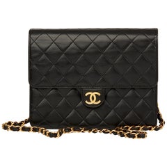 1994 Chanel Black Quilted Lambskin Vintage Small Classic Single Flap Bag