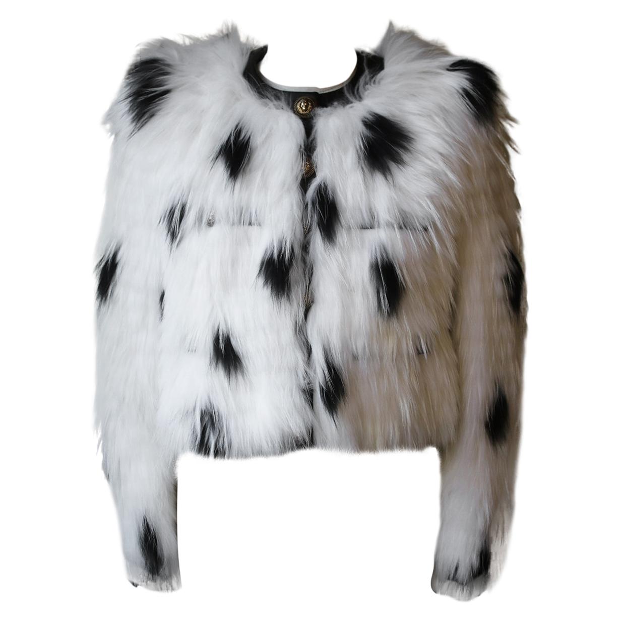 Balmain Raccoon Fur Cropped Jacket 