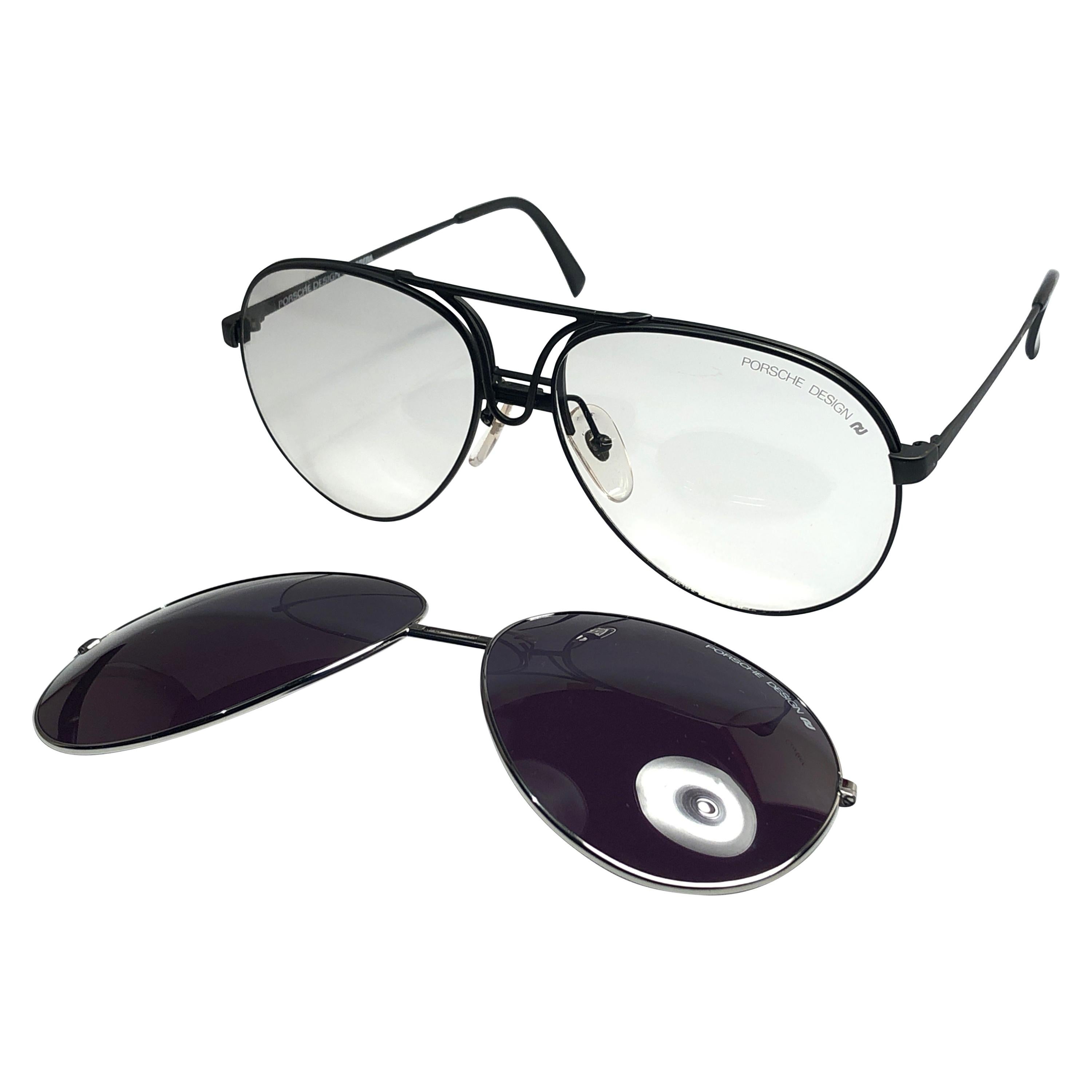 New Vintage Porsche Design 56 Silver Oversized Aviator Sunglasses Austria